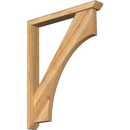 Ekena Millwork Westlake Slat Rough Sawn Bracket w/ Offset Brace, Western Red Cedar, 4"W x 30"D x 38"H BKT0402X30X38WTL06RWR